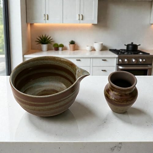 Matcha Bowl and Whisk Holder Set, 2 Pc Japanese Ceramic Matcha Tea Kit