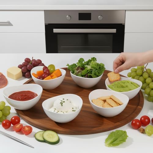 Samsle Porcelain Small Serving Bowls, 10 Ounce Dessert Bowls for Ice