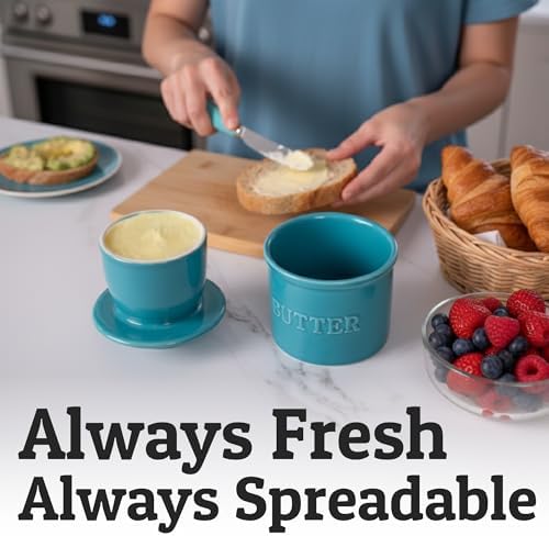 PriorityChef French Butter Crock with Lid, Keep Butter Spreadable &