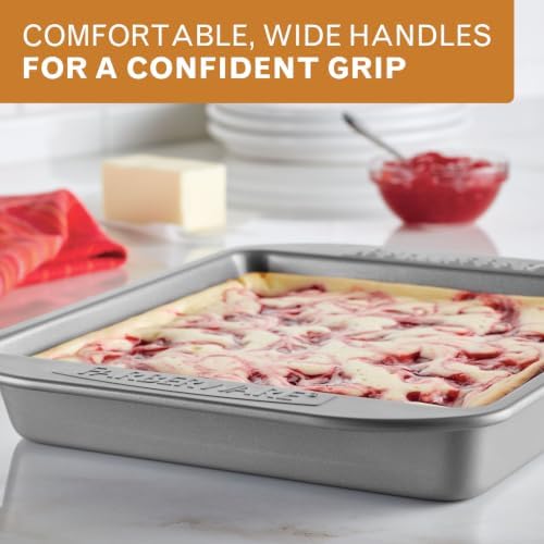 Farberware Nonstick Bakeware 9-Inch Square Cake Pan, Gray