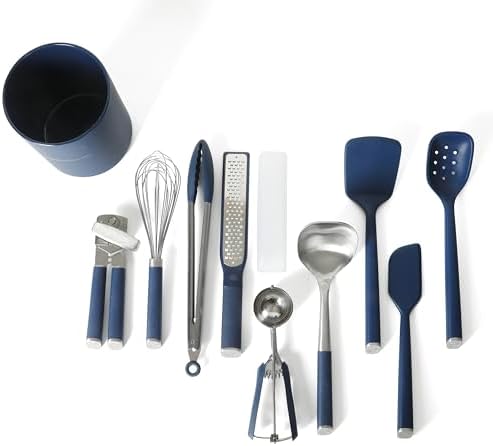 Calphalon Edge 10-Piece Kitchen Utensil Set, Navy Blue