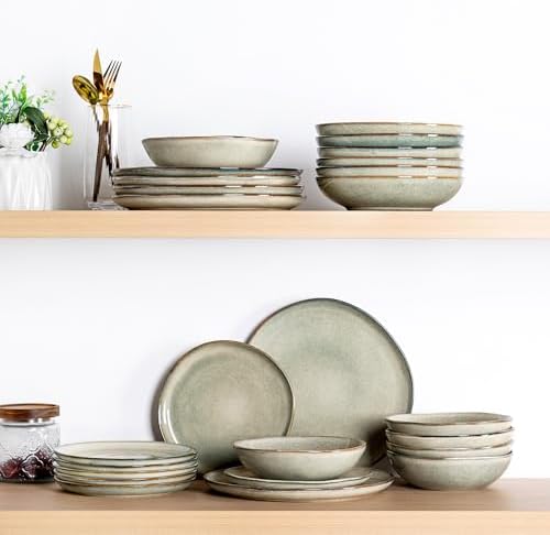 AmorArc Ceramic Dinnerware Sets for 12,36Pcs Plates and Bowls Sets Dishes