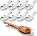 8 Pack Stainless Steel Spoon Rest, Large Size Ladle Spatula Tong