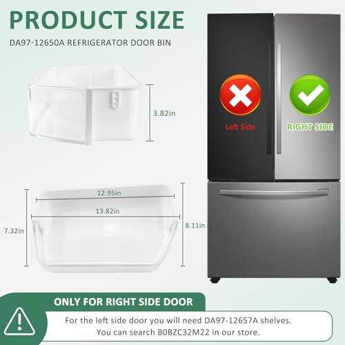 DA97-12650A Refrigerator Right Door Bin Compatible for Samsung by