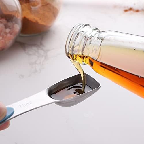 Magnetic Measuring Spoons Set 8 Dual Sided Stainless Steel Measuring