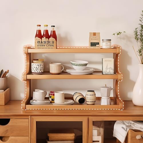 3-Tier Bamboo Mug Organizer for Cabinet, Countertop Coffee Cup Holder