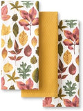 Martha Stewart Autumn Harvest Falling Leaves Kitchen Towel 3-Pack Set