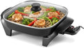 Elite Gourmet 12" CeralastTM PFAS-Free Ceramic Electric Skillet, 1200W