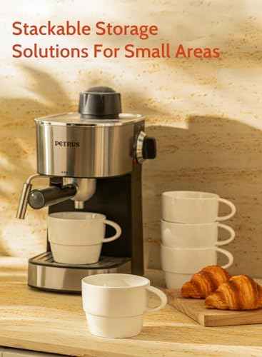 Sweese Porcelain Espresso Cups Set of 6, White