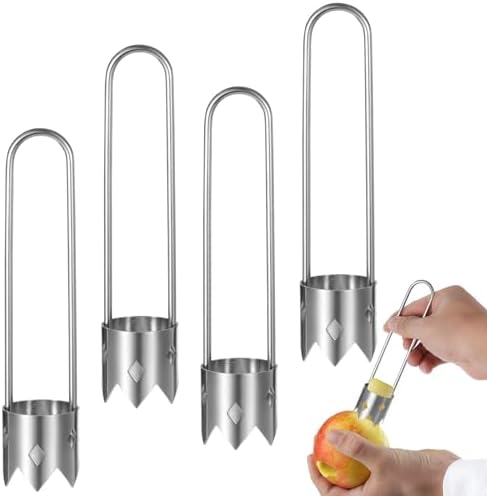 4-Pc Stainless Steel Pepper Core Extractor — Reusable Corer for Bell