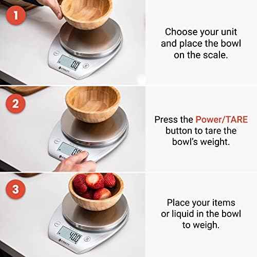 Etekcity 0.1g Food Kitchen Scale, Bowl, Digital Grams and Ounces for