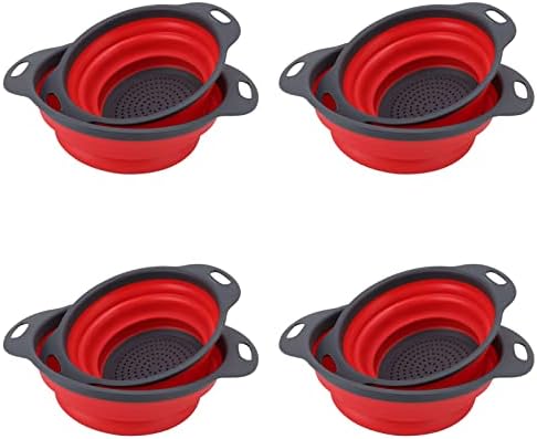 8 Pack Folding Drain Basket – Collapsible Colander for Fruit and