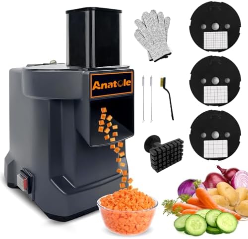 Anatole Commercial Electric Vegetable Dicer, 3 Blades