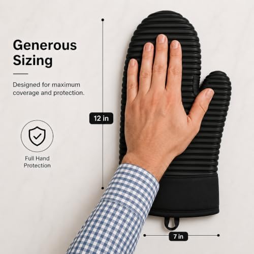 Silicone Oven Mitts and Pot Holders Set, 4-Piece, 500°F