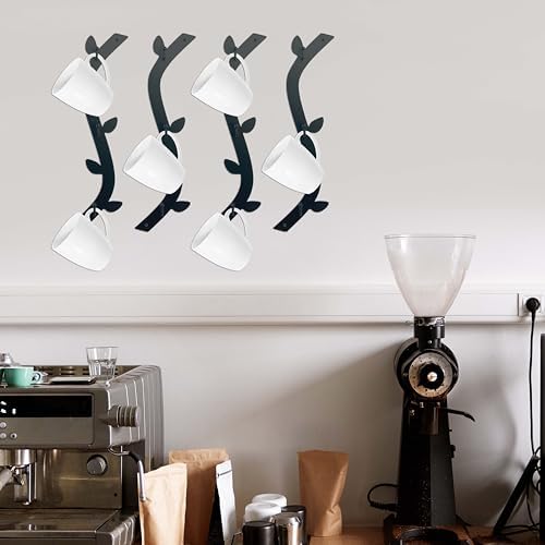 4pcs Metal Coffee Mug Holder Wall Mounted, Coffee Mug Rack and Cup