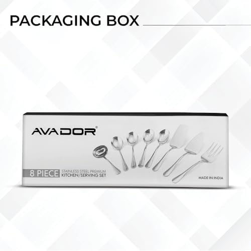 Avador® Premium Set of 8 Stainless Steel Hostess Serving Unitensil