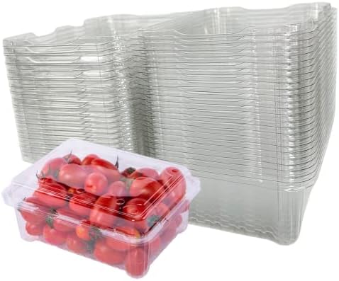 Hewnda 20 Pack Clear Plastic Berry Clamshell Vented Container