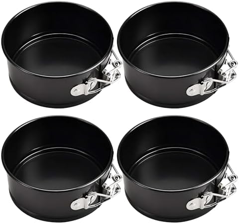 4 Pcs Mini Springform Cake Pans, 4.3 in / 11 cm Round Nonstick Cake