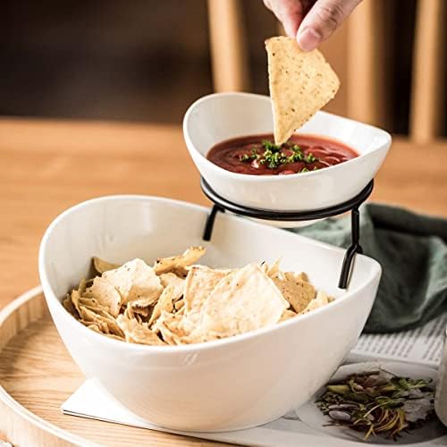 YHOSSEUN Chip and Dip Serving Set, Tiered Serving Bowl Chip Bowls for