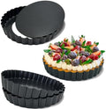 4 Pack 5-Inch Tart Pans with Removable Bottom, Nonstick Quiche Pan