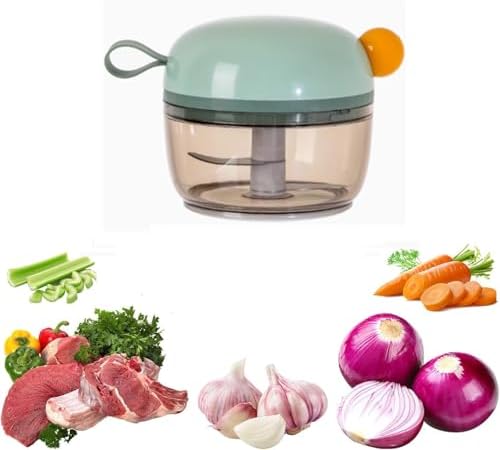 Garlic Mincer Onion Cutter, Hand Pull String Manual Food Processor