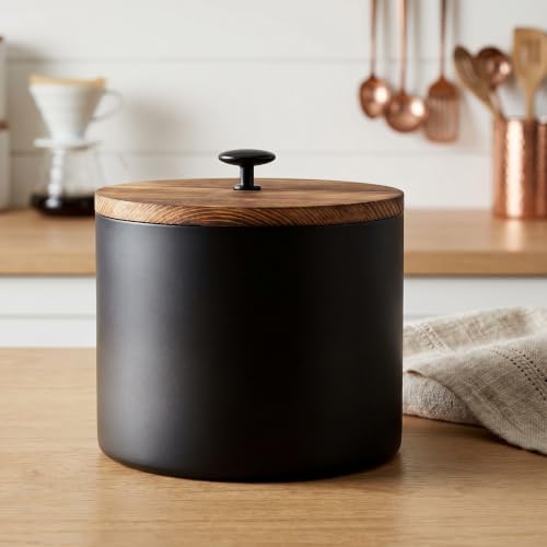 Wooden Coffee Filter Holder with Lid, Dustproof Large Coffee Filter