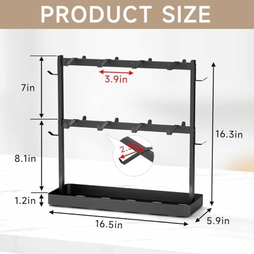 Coffee Mug Holder for Countertop 20 Hooks Mug Tree Rack Cups Hanger