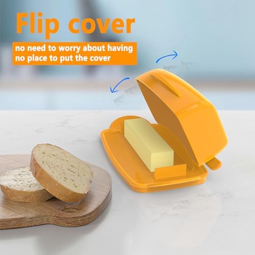 Butter Dishes with Lid for Countertop Refrigerator, Plastic Butter