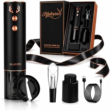BLUBYEES 4-in-1 Electric Wine Opener Set – Rechargeable Automatic