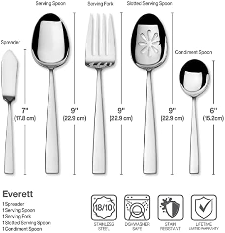 Mikasa Everett 18/10 Stainless Steel Flatware Set, 101-Piece Service