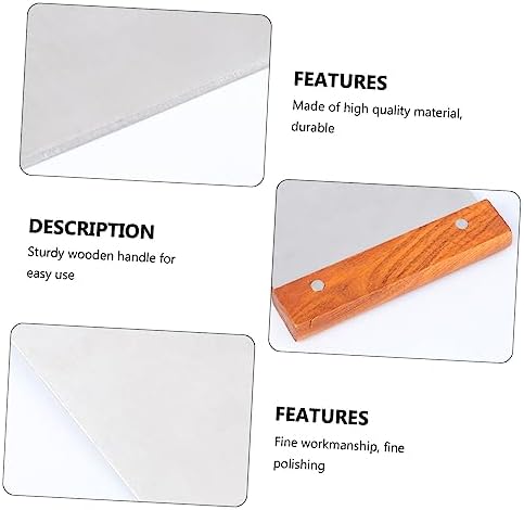 Stainless Steel Flour Powder Scraper with Wood Handle Dough Cutter