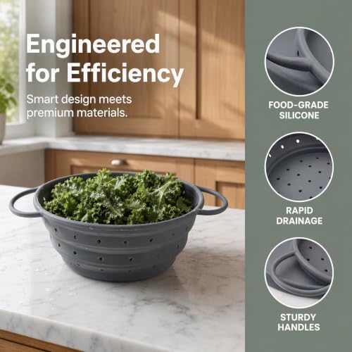 Collapsible Colander, Colander for Kitchen Pasta Drainer