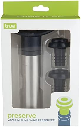 True Preserve Wine Savers Vacuum Pump with Two Wine Stoppers, Wine