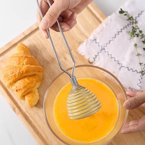 French Whisk 2 Pack Stainless Steel Spring Coil Egg Beater Hand Mixer