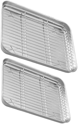 Baking Sheet with Cooling Rack Stainless Steel Set, 2 Sets Oven Pan