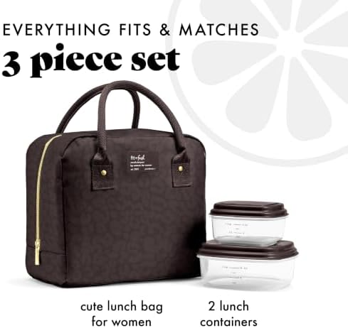 Fit & Fresh Bloomington Lunch Bag for Women - Insulated Large Lunch