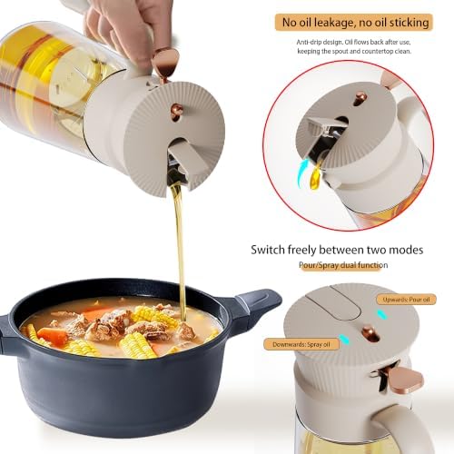 19.6 oz 2 in 1 Glass Olive Oil Sprayer
