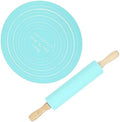 30cm Silicone Rolling Pin Set, Non Stick Dough Roller with Kneading