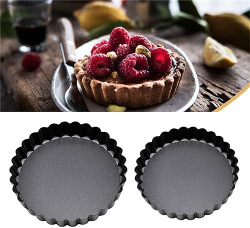 6 Pack Small Mold Set Fluted Baking Pans Convenient Removable Bottom