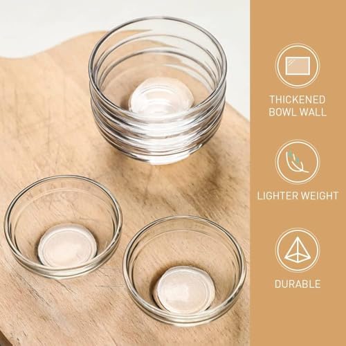 Small Glass Bowls for Cooking Prep, Clear Glass Bowls Perfect for