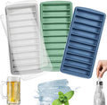 LessMo 3 PCS Ice Cube Tray, Long Ice Stick Tray Silicone with Lid