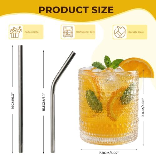 CycleMore Set of 12 Drinking Glasses, Clear 12 oz & 10 oz Cocktail