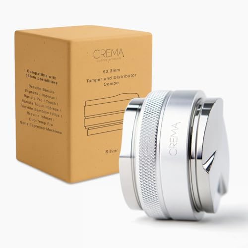 CREMA 53.3mm Tamper & Distributor for Breville, Silver