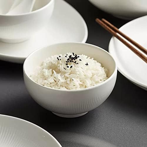 Pasta Bowl Rice Bowl Household Ceramic Salad Bowl White Small Noodle
