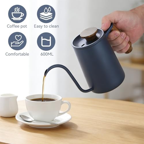 Gooseneck Pour Over Kettle, 600ml/20oz, 304 Stainless Steel