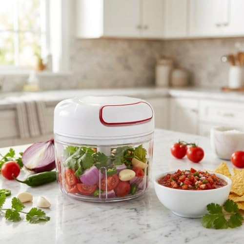 Manual Pull String Food Chopper, Portable Kitchen Mincer for