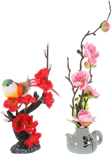 Hemoton Artificial Flower Sushi Plate Decorations 2pcs Fake Flowers