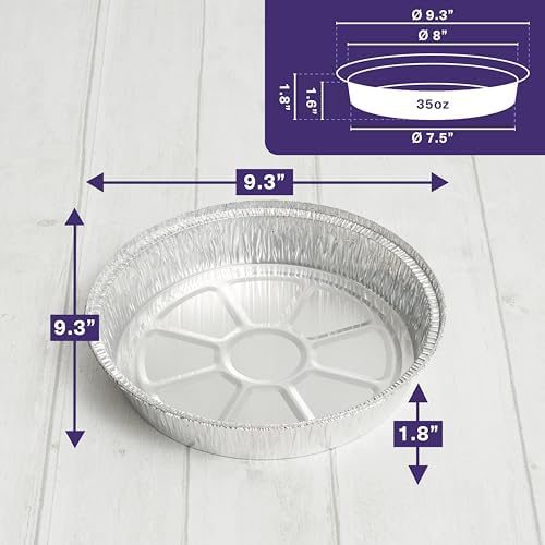 MATANA 40 Pack 9 Inch Round Aluminum Foil Pie Pans with Lids, Pie Tins