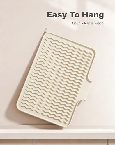 Rnivvi Silicone Dish Drying Mat for Kitchen Counter, 16 x 12" Drainer