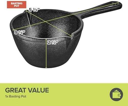 Modern Innovations Cast Iron Melting Pot for Grill Cooking, Basting Pot, Saucepan, Simmer Sauce and Butter, Small Pot, Mini Bowl for Sauces